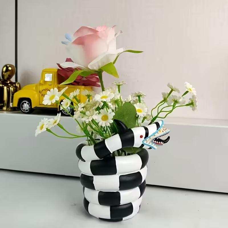 1 Parça Siyah Beyaz Yılan Şekl - Snake Plant Ceramic incelemesi ve fiyatı
